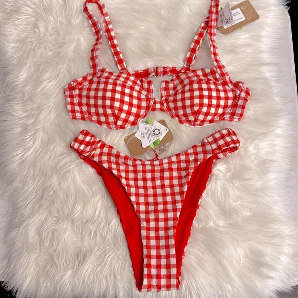 Red Checkered Bikini Set - Picture 12 of 12